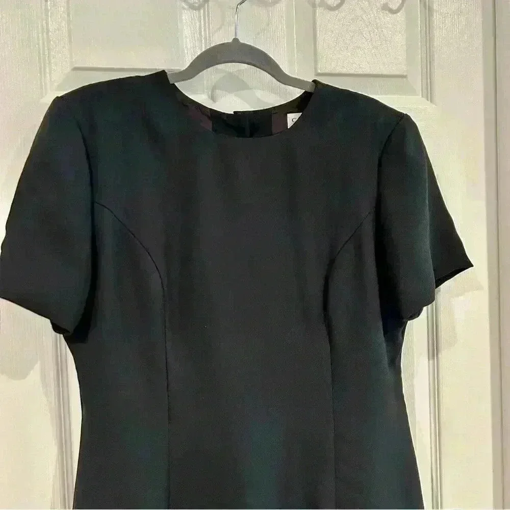 VTG Carroll Reed Short Sleeve Black Button Lined Retro Dress Women 10